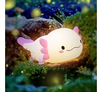 UNEEDE Axolotl Night Light for Kids,Animal Silicone Nursery Night Lamp, Rechargeable Table Lamp Bedside Lamp,Cute Room Decor Night Light for Bedroom,Living Room,Dining,Desk Decorations,Gift