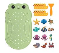 UNEEDE Non Slip Bath Mat for Kids with 24PCS Non Slip Bathtub Stickers