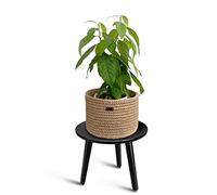 Uneedem Indoor Plant Stand, Modern Plant Table 8.9" Tall Wood Mid Century Flower Holder Small Round Side End Table