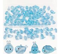 UNeedVog 100Pcs Resin Luminous Seals, Mini Luminous Animal Figurines Tiny Seal Ornament Glow in The Dark Seal Statues for DIY Cake Topper Decor Micro Landscape Fairy Garde Craft Accessories