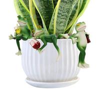 UNeedVog 3 Frog Figurines Drunken Frog Garden Decor Plant Decorations for Pots Resin Frogs for Garden Decor Lawn Ornaments for Balcony Patio