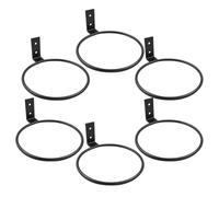 UNeedVog 6pcs 4 Inch Wall Flower Pot Holder Ring, 11cm Black Wall Plant Stand Hanger Holder Hook Bracket for Indoor Outdoor Garden Planter (6 inch | 15cm)