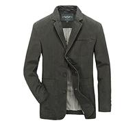 UNeedVog Mens Suit Jacket Casual Daily Business Slim Fit Cotton Long Sleeve Single Breasted Blazers Army Green
