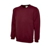 Uneek 300g Plain Classic Crewneck Sweatshirt -Maroon - X-Large