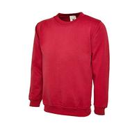 Uneek Clothing Sweatshirt UC203 Classic Crewneck 300GSM Plain Red L