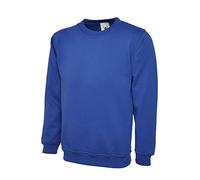 Uneek 300g Plain Classic Crewneck Sweatshirt -Royal Blue - Large