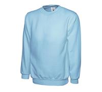 Uneek 300g Plain Classic Crewneck Sweatshirt -Sky Blue - X-Large