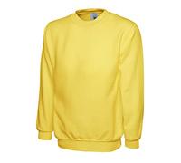 Uneek 300G Plain Classic Crewneck Sweatshirt -Yellow - Xxx-Large