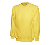 Uneek 300G Plain Classic Crewneck Sweatshirt Yellow XxxLarge