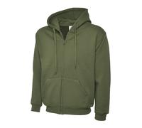 Uneek UC504 Adults Classic Full Zip Hoodie 300GSM Olive L Colour: Oliv L