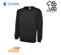 UNEEK Classic Jumper Mens Womens Plain Crew Neck Sweatshirt Round Neck Top UC203