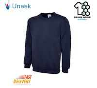 UNEEK Classic Jumper Mens Womens Plain Crew Neck Sweatshirt Round Neck Top UC203