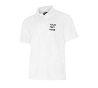 Uneek clothing Embroidered/Personalised White Classic Polo Shirt, Mens/Ladies (5XL)