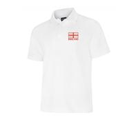 Un lothing England St George's Cross Embroidered Polo Shirt | Unisex White | Three Lions Fan Gift | Euro Nations Football Rugby | XS to 7XL