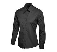 Uneek UC711 Ladies Poplin Full Sleeve Shirt Black 5XL Colour: Black, S 5XL