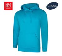 Uneek Deluxe Hoodie Unisex XS-5XL Soft Fit 60/40 Cotton Poly 11 Colours Availabl