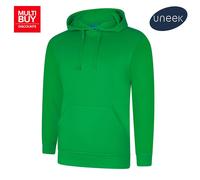 Uneek Deluxe Hoodie Unisex XS-5XL Soft Fit 60/40 Cotton Poly 11 Colours Availabl