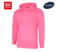 Uneek Deluxe Hoodie Unisex XS-5XL Soft Fit 60/40 Cotton Poly 11 Colours Availabl