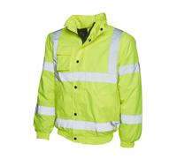 UNEEK Hi-Vis Bomber Jacket Waterproof Workwear EN471 EN343 Yellow Orange S-3XL