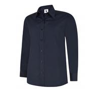 Uneek LADIES POPLIN FULL SLEEVE SHIRT Women's Formal Dress Office Work Wear TOP
