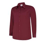 Uneek LADIES POPLIN FULL SLEEVE SHIRT Women's Formal Dress Office Work Wear TOP