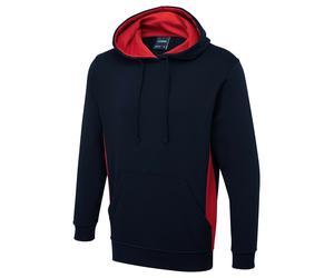 UNEEK Mens Contrast Colour Hooded Sweatshirt Two Tone Side Panel Pullover Hoodie
