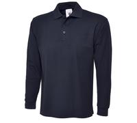 Uneek UC113 Long Sleeve Classic Poloshirt Navy XL Colour: Navy, Size: XL