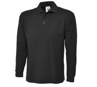 Uneek Mens Long Full Sleeve Polo Shirt Work Casual Leisure Poloshirt Collar