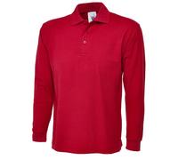 Uneek UC113 Long Sleeve Classic Poloshirt Red XL Colour: Red, Size: XL XL