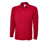 Uneek Mens Long Sleeve Plain Polo Shirt Top Warm Work Casual UC113 - XS to 4XL