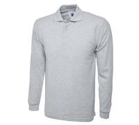 Uneek Mens Long Sleeve Plain Polo Shirt Top Warm Work Casual UC113 - XS to 4XL