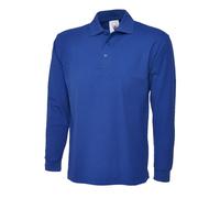 Uneek Mens Long Sleeve Plain Polo Shirt Top Warm Work Casual UC113 - XS to 4XL