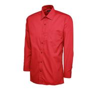 Uneek Mens Long Sleeve Poplin Shirt, Easy Care Work Formal Wear Stiff Collar