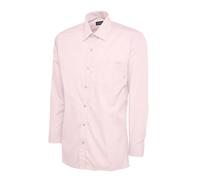 Uneek Mens Long Sleeve Poplin Shirt, Easy Care Work Formal Wear Stiff Collar