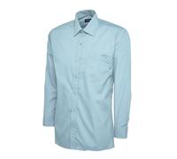 Uneek Mens Long Sleeve Poplin Shirt, Easy Care Work Formal Wear Stiff Collar