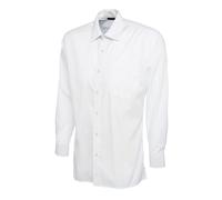 Uneek Mens Long Sleeve Poplin Shirt, Easy Care Work Formal Wear Stiff Collar