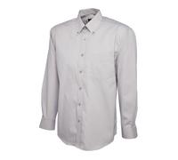 Uneek Men's Pinpoint Oxford Full Long Sleeve Shirt Formal Dress Office Work Wear