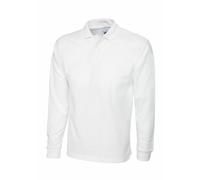 Uneek Men's Plain Taped Neck Long Sleeve Casual Workwear Polo Shirt UC113