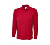 Uneek Men's Plain Taped Neck Long Sleeve Casual Workwear Polo Shirt UC113