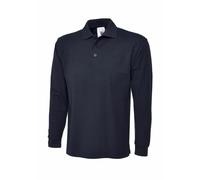 Uneek Men's Plain Taped Neck Long Sleeve Casual Workwear Polo Shirt UC113