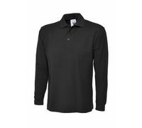 Uneek Men's Plain Taped Neck Long Sleeve Casual Workwear Polo Shirt UC113