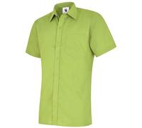 Uneek UC710 Mens Poplin Half Sleeve Shirt Lime 17" Colour: Lime, 17"