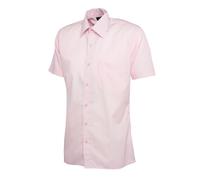 Uneek Mens Poplin Shirt Short Sleeve Easy Care Workwear Collar 10 Colours