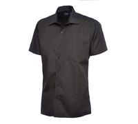 Uneek Mens Poplin Shirt Short Sleeve Easy Care Workwear Collar 10 Colours