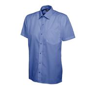 Uneek Mens Poplin Shirt Short Sleeve Easy Care Workwear Collar 10 Colours