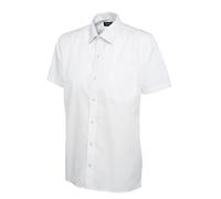 Uneek Mens Poplin Shirt Short Sleeve Easy Care Workwear Collar 10 Colours