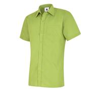 Uneek Mens Poplin Shirt Short Sleeve Easy Care Workwear Collar 10 Colours