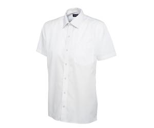 Uneek Mens Poplin Shirt Short Sleeve Easy Care Workwear Collar 10 Colours