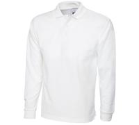Uneek UC113 Long Sleeve Classic Poloshirt White 3XL Colour: White, Siz 3XL