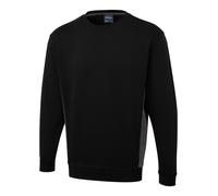 Uneek UC217 Two Tone Crew New Sweatshirt Black/Charcoal S Colour: Blac S